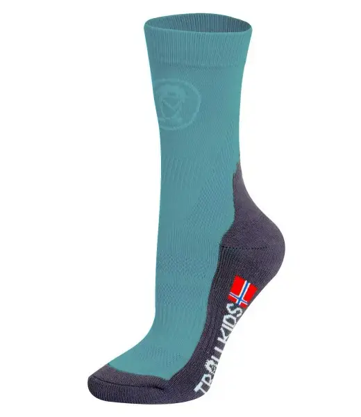 Trollkids Kids Trekking Mid Cut Socks II Glacier Green Top-Seller