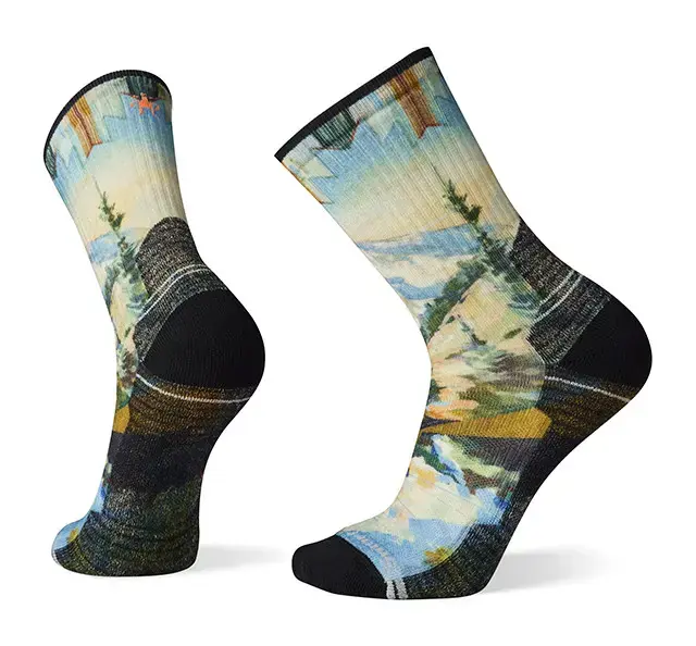 Smartwool Hike LT Cushion Print Crew Mist Blue Echt
