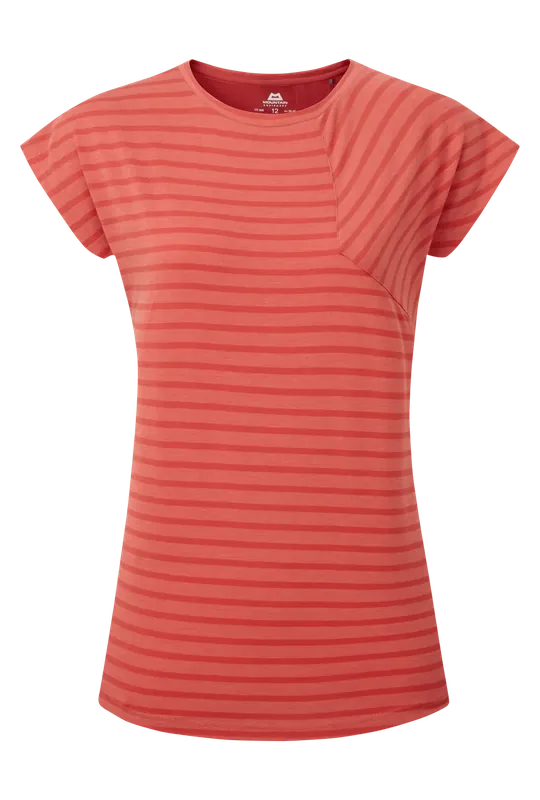 Mountain Equipment Silhouette WMN Tee Rosewood Stripe/Rosewood Neu