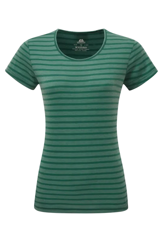 Versand Am Gleichen Tag Mountain Equipment Groundup Stripe WMN Tee Spruce Stripe