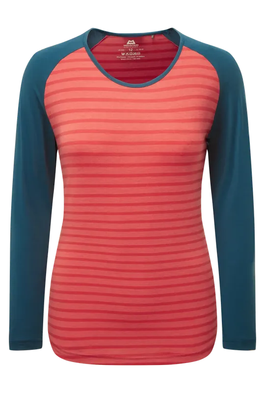 Meistverkauft Mountain Equipment Redline LS WMN Tee Rosewood Stripe/Majolica