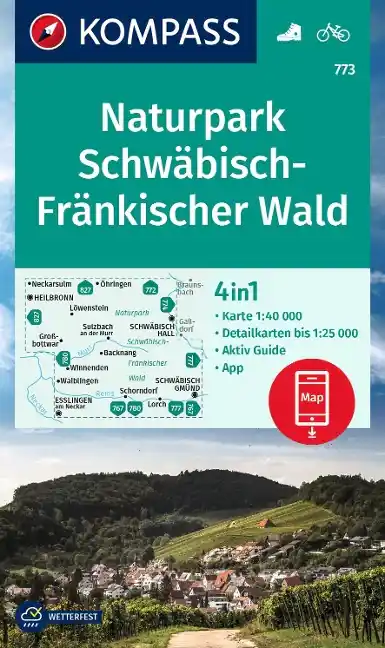 Sale Kompass-Verlag Wanderkarte 773 Naturpark Schwäbisch Fränkischer Wald