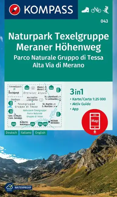 Angebot Kompass-Verlag Wanderkarte 043 Naturpark Texelgruppe Meraner Höhenweg