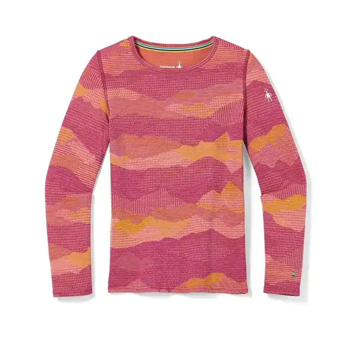 Nur Heute Smartwool Kids Classic Thermal LS Ptrn Crew-Sunset