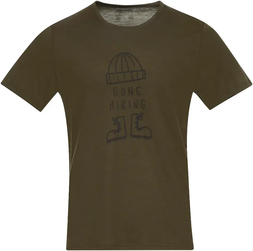 Bergans Graphic Wool Tee - dark olive green Preisknaller