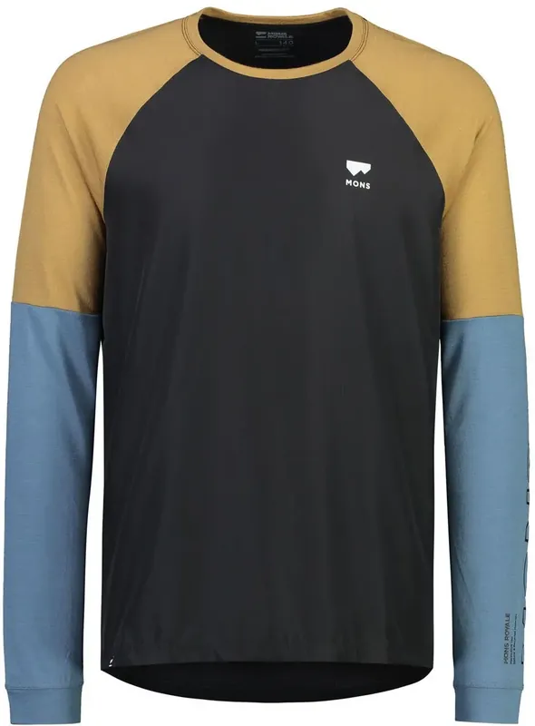 Mons Royale Tarn Merino Shift Wind Jersey Men - Blue Slate / Black Finale Aktion