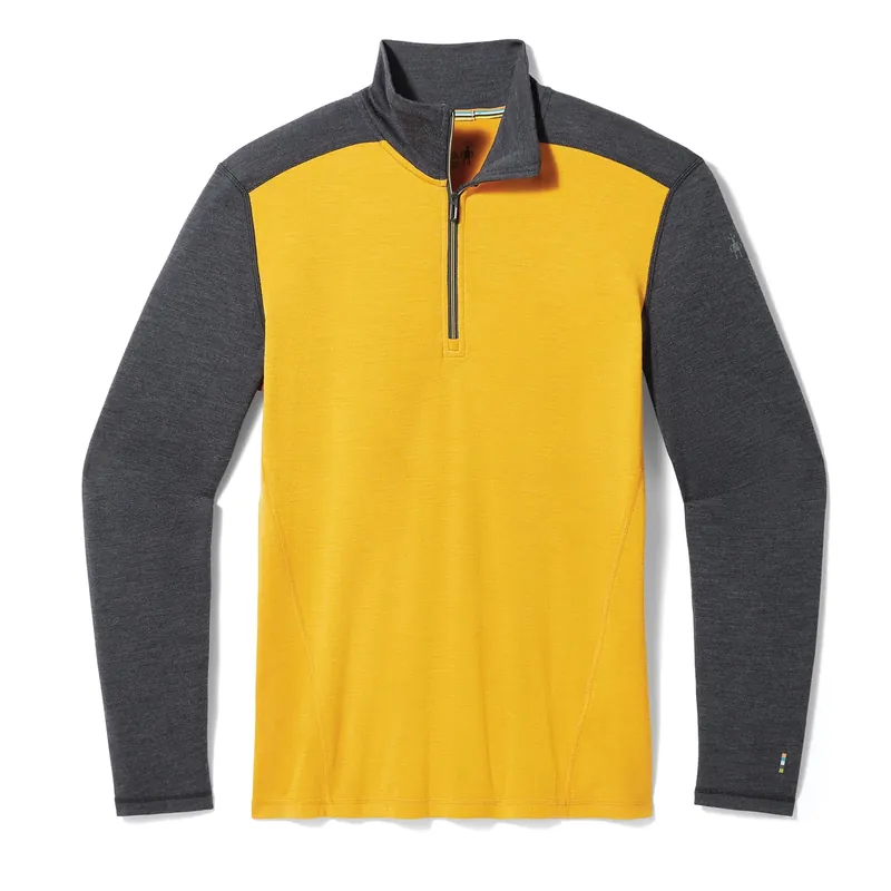 Highlight Smartwool Classic Thermal 1/4 Zip Charcoal/Honey Gold