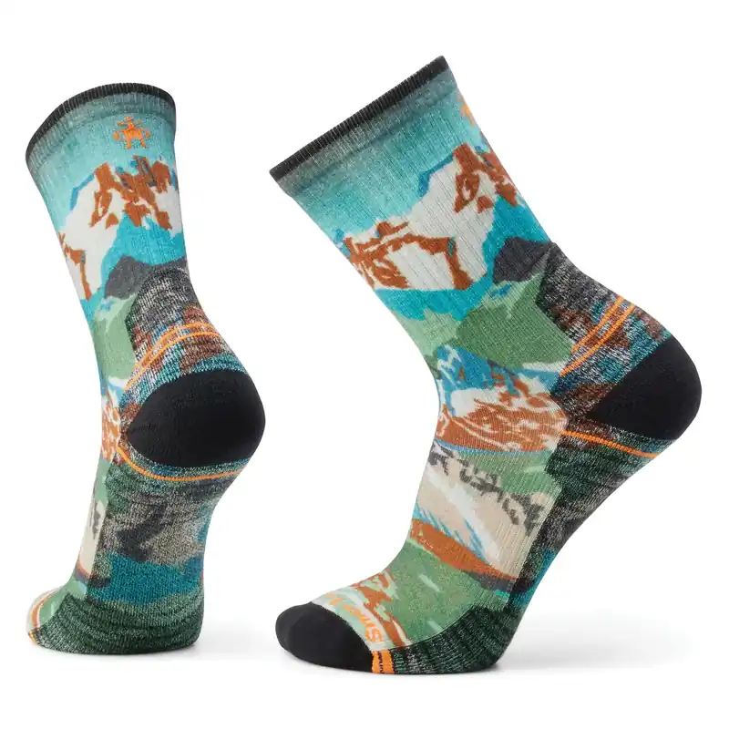 Smartwool Hike Light Cushion Alpine Trail-Print Crew Winter Moss Sichere Zahlung