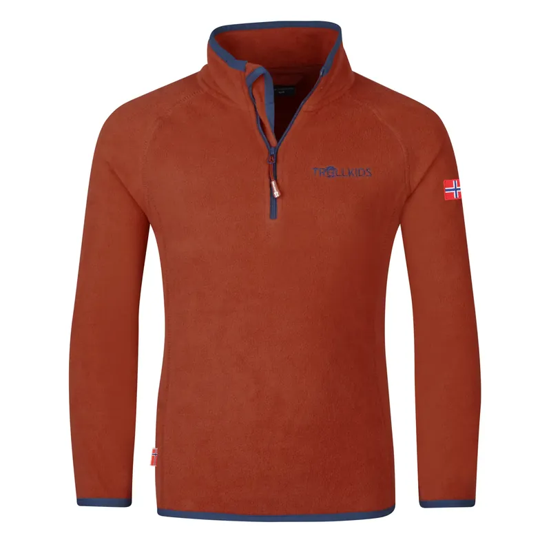 Trollkids Kids Nordland Half Zip Red Clay/Blue Bestpreis