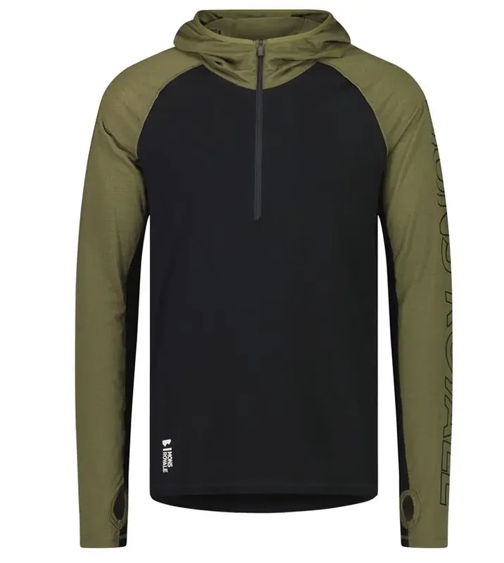 Mons Royale Temple Tech Hood-Dark Olive/Black Super-Preis