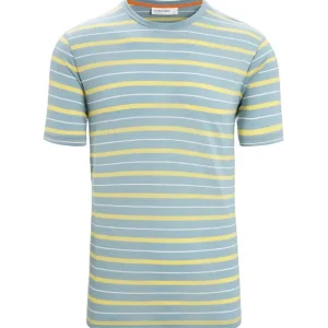 Heißes Angebot Icebreaker Men Wave SS Tee Stripe Astral Blue/Summer/