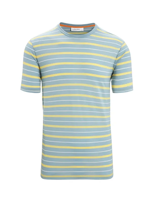 Heißes Angebot Icebreaker Men Wave SS Tee Stripe Astral Blue/Summer/