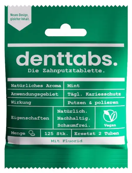 Heißes Angebot Denttabs Zahnputztabletten mit Fluorid - 125 Stück