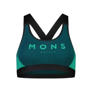Mons Royale Stella X Back Bra W Evergreen/Popgreen Schnäppchen