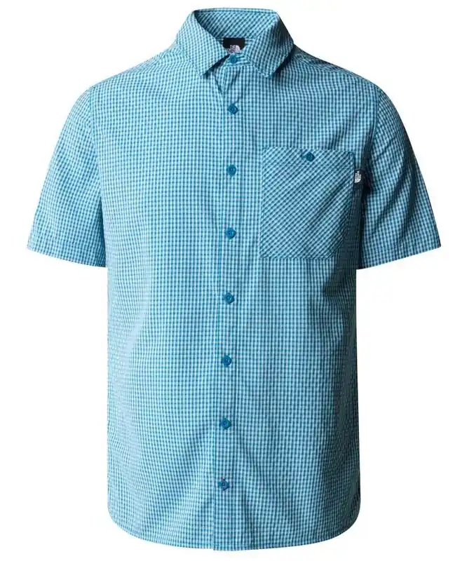 The North Face SS Hypress Shirt - Adriatic Blue Plaid Neu