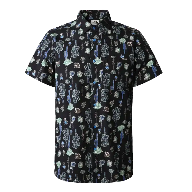The North Face Mens SS Baytrail Pattern Shirt Sonic Blue Ausverkauf