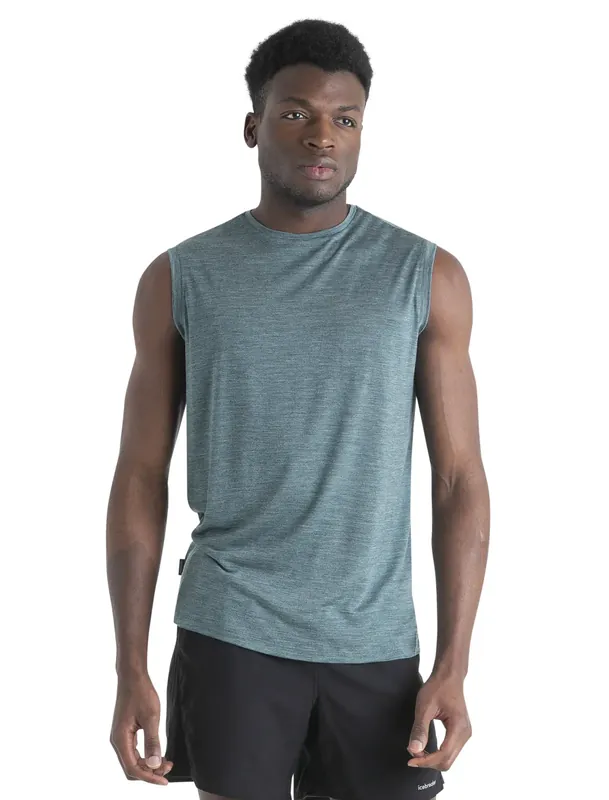 Icebreaker Merino 125 Cool Lite Sphere Tank Fathom Green Schneller Versand