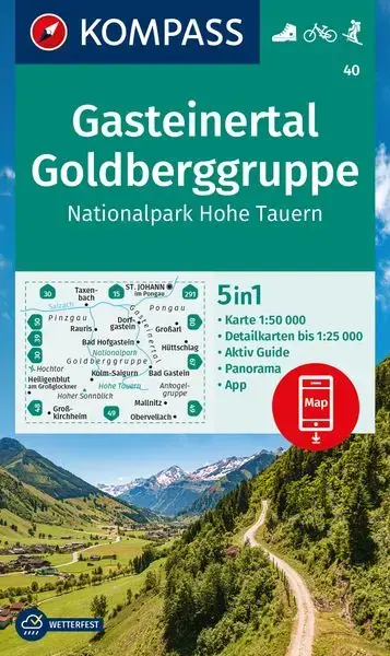 Neu Im Sortiment Kompass-Verlag Wanderkarte 40 - Gasteinertal, Goldberggruppe, NP Hohe Tauern