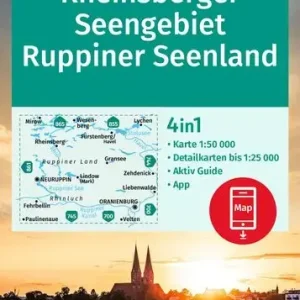 Super-Preis Kompass-Verlag Wanderkarte Rheinsberger Seengebiet, Ruppiner Seenland