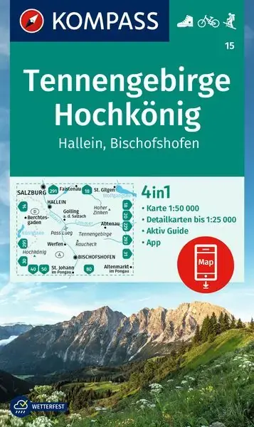 Kompass-Verlag Wanderkarte Tennengebirge, Hochkönig Sonderangebot