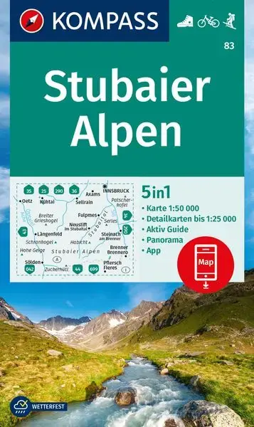 Kompass-Verlag Wanderkarte Stubaier Alpen Bestpreis