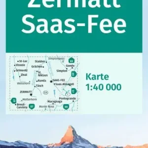 Begrenztes Angebot Kompass-Verlag Wanderkarte Zermatt, Saas-Fee