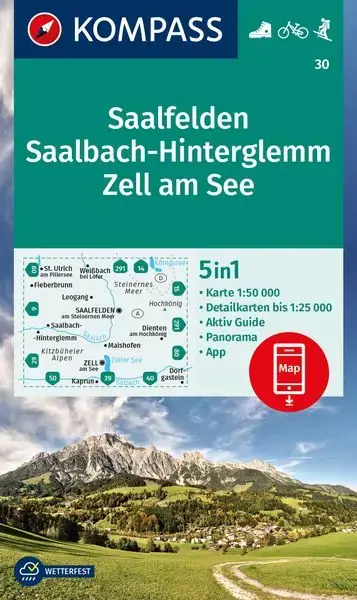 Neu Kompass-Verlag Wanderkarte Saalfelden, Saalbach-Hinterglemm, Zell am See