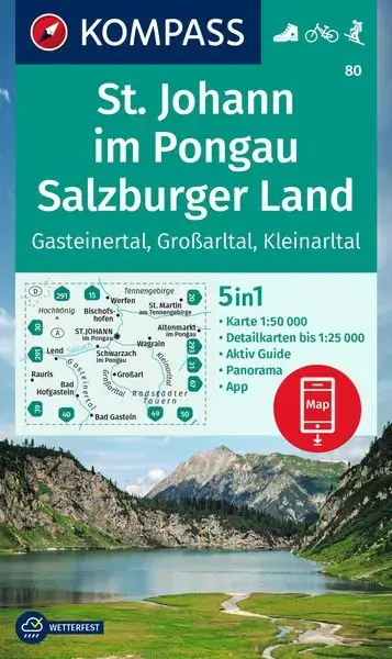 Kompass-Verlag Wanderkarte St. Johann im Pongau, Salzburger Land Mega-Angebot