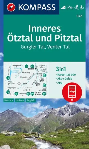 Jetzt Kaufen Kompass-Verlag Wanderkarte 42 - Inneres Ötztal und Pitztal