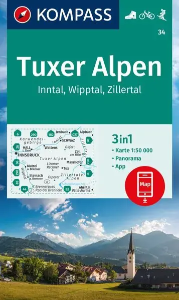 Nur Für Kurze Zeit Kompass-Verlag Wanderkarte Tuxer Alpen