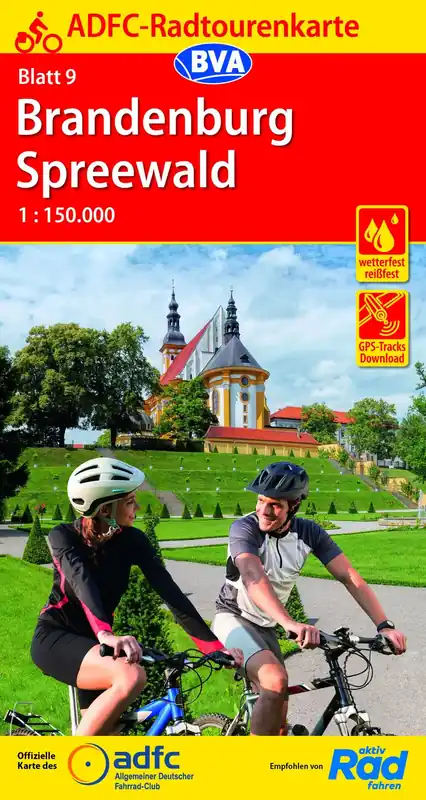 BVA BikeMedia ADFC-Radtourenkarte 9 Brandenburg Spreewald Sichere Zahlung