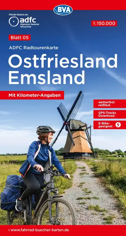 BVA BikeMedia Ostfriesland / Emsland Fahrradkarte Neu