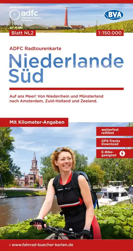 BVA BikeMedia ADFC-Radtourenkarte Niederlande Süd 1 150.000 Top-Preis