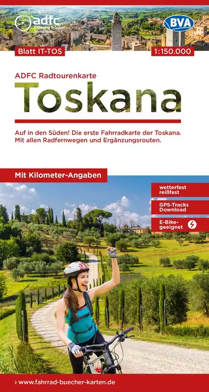BVA BikeMedia Toskana - ADFC-Radtourenkarte 1 150.000 Garantierte Lieferung