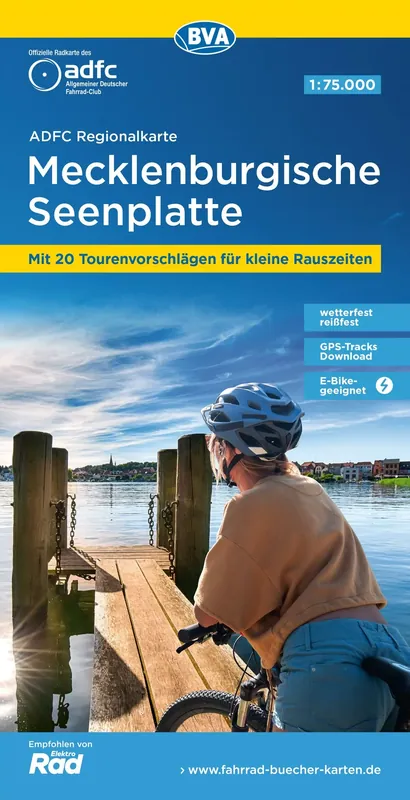 BVA BikeMedia Mecklenburgische Seenplatte Fahrradkarte , Auflage 2020 Preis Gesenkt
