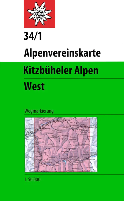 DAV AV-Karte 34/1 Kitzbühler Alpen, West Sofort Bestellen