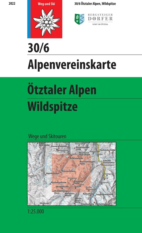 Garantierte Lieferung DAV AV-Karte 30/6 - Ötztaler Alpen, Wildspitze