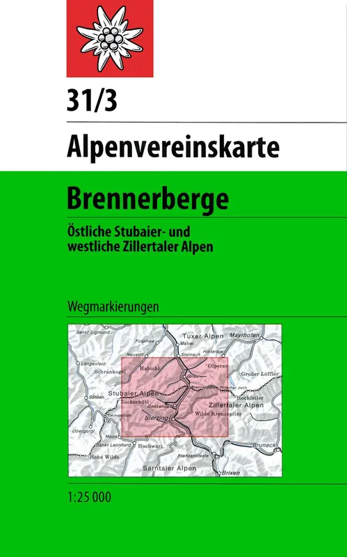 DAV AV-Karte 31/3 - Stubaier Alpen, Brennerberg Neue Ware
