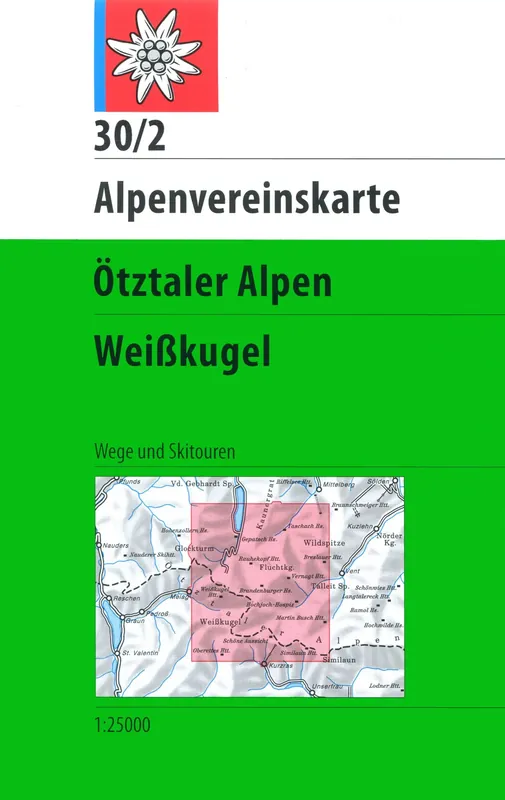 DAV AV-Karte 30/2 - Ötztaler Alpen, Weißkugel Versand Am Gleichen Tag