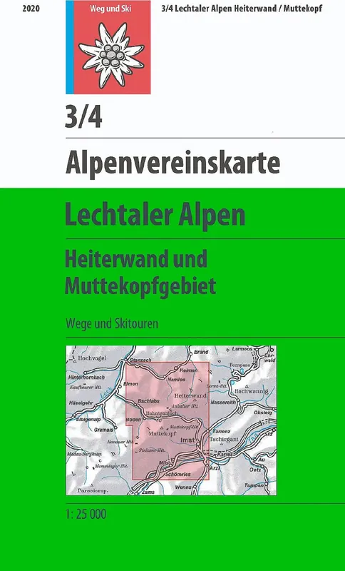 DAV AV-Karte 3/4 Lechtaler Alpen, Heiterwand Neue Ware