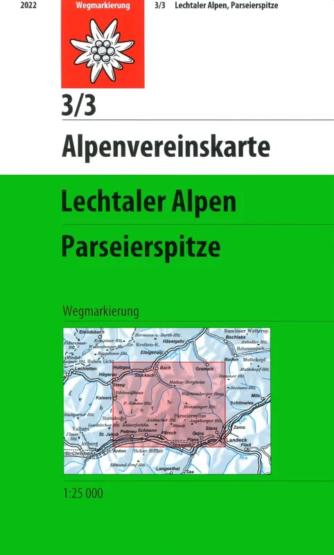 DAV AV Karte 3/3 - Lechtaler Alpen, Parseierspitze Preisreduziert