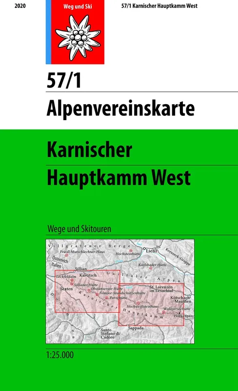 DAV AV Karte 57/1 - Karnischer Hauptkamm, West Letzte Chance