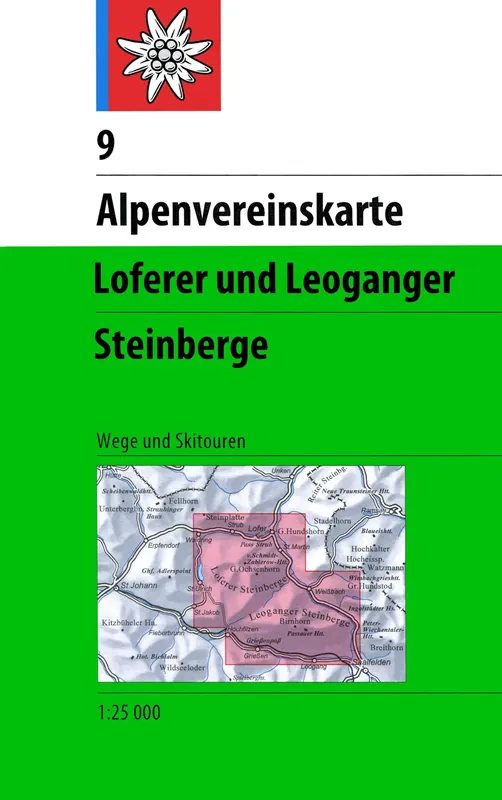 DAV AV-Karte 9 - Loferer und Leoganger Steinberge Geprüft