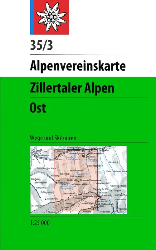 Markenware DAV AV-Karte 35/3 - Zillertaler Alpen Ost W/S