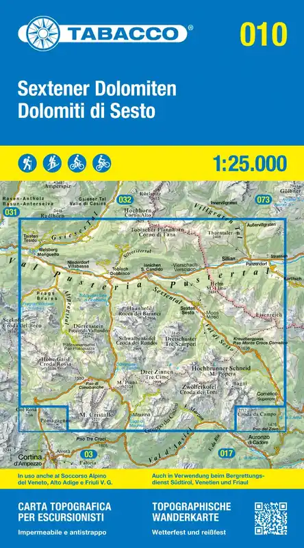 Tabacco WK 10 Sextener Dolomiten 25T Preiswert