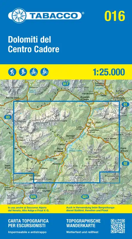 Neu Tabacco WK 16 Dolomiti Cadore 25T.