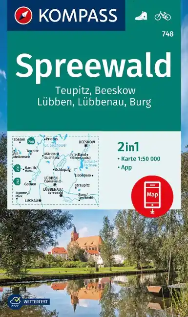 Schnäppchen Kompass-Verlag WK Spreewald, Teupitz, Beeskow, Lübben, Lübbenau, Burg
