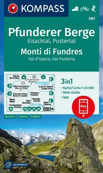 Kompass-Verlag Wanderkarte Pfunderer Berge, Eisacktal, Pustertal Jetzt Bestellen