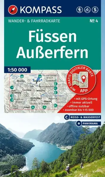 Versand Am Gleichen Tag Kompass-Verlag Wanderkarte Füssen, Außerfern