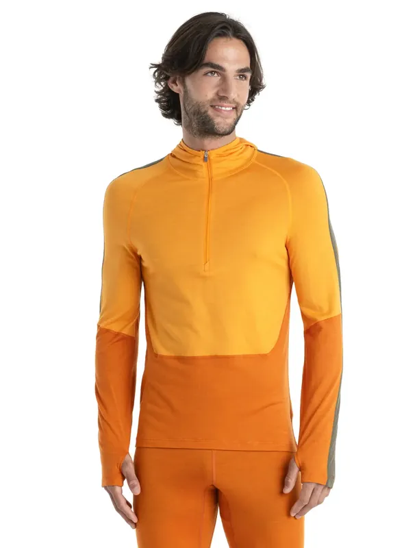 Finale Aktion Icebreaker Men 200 Sonebula Half-Zip Kapuzenshirt - earth/loden
